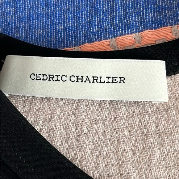 Cedric Charlier Mixed Media Cap Sleeve Blouse - NEW - Size 14 (US) - Picture 5 of 10